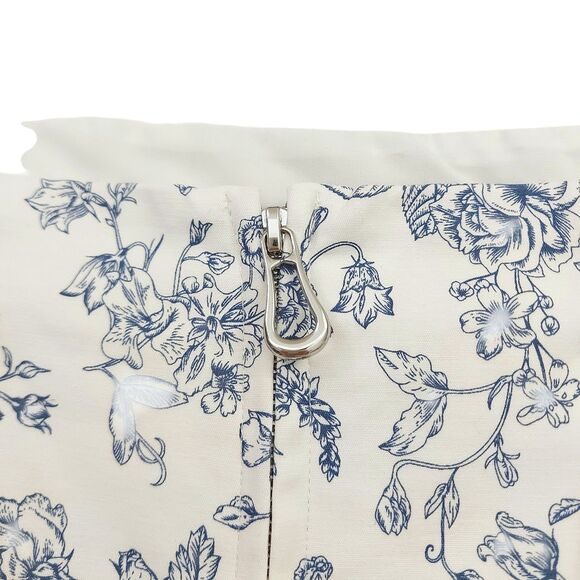 Christian Lacroix Crop Corset Top Womens Small White Blue Floral Square Neck - Picture 5 of 11